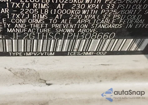 2023 Subaru Crosstrek Sport из США, поврежденный, VIN JF2GTHSC1PH308660